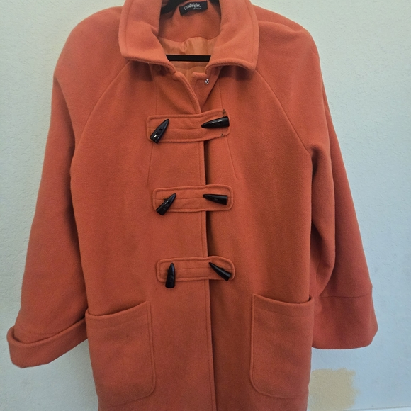 Chadwicks Bold Orange Pea Coat - Picture 7 of 11
